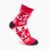Women's socks "Patterns and deer" color red, size 23-25