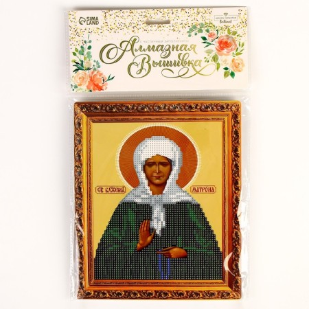 Diamond embroidery with partial filling of Matrona 21 × 25 cm, canvas, capacity-4