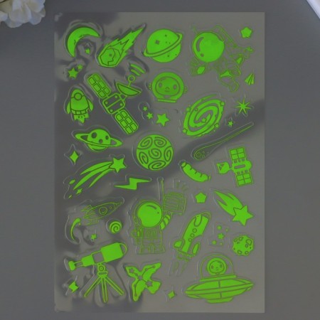 Plastic sticker phosphorus "Bright cosmos" mix 27x15.5 cm-3
