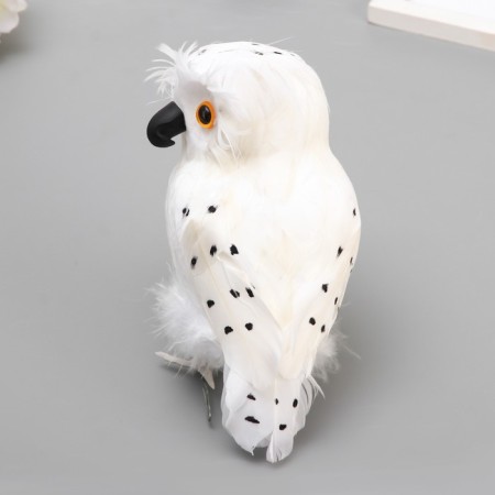 Fluffy "Filin with black spots" white 8.5x10x16.5 cm-1