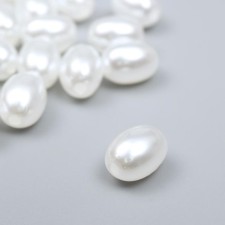 A set of plastic beads, 9x7 mm, 100 pcs/unit (white)