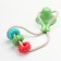Dog toy "Rings with spikes on a suction cup", 40 cm, green/blue/red