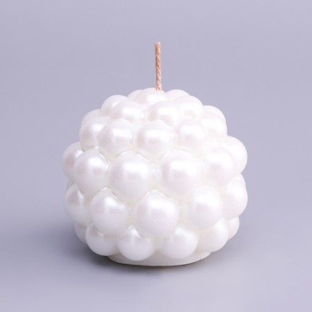 Figure candle "Babble" Round, 5.5x5.5 cm, white pearls-1