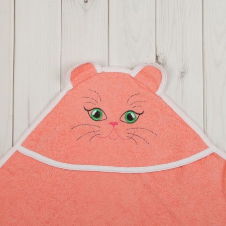 Children's corner "Pussy", size 120 x 120 cm, coral color-2