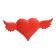 Night -hearted heart with wings LED red 7x14.3x3.8 cm Risalux