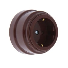 BYLLECTRICA socket Retro RA16-0206, 16A, one, external., S/c, cquer., IP20, brown.