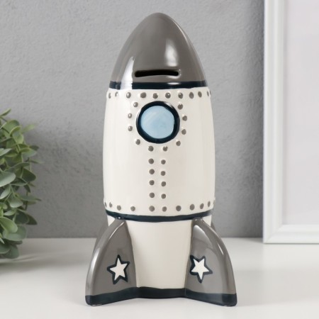 Piggy bank Ceramics "Rocket" 16.5x16.5x24 cm-3