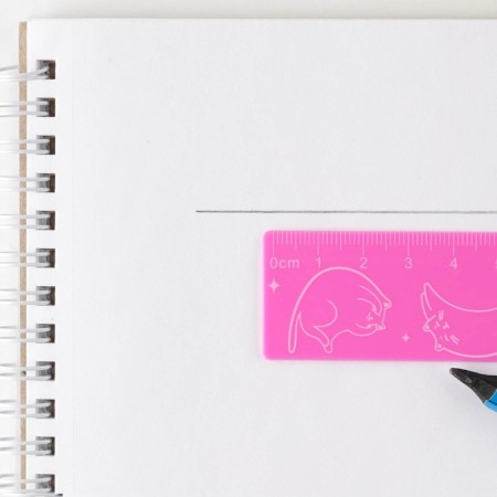 Plastic line 15 cm "I have paws", pink case-4