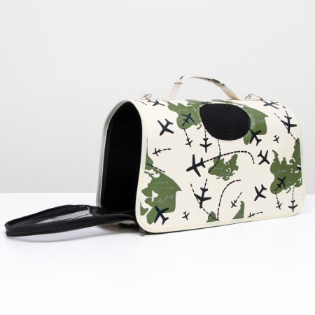 Bag - Animal Carriage "Airplanes", White, Size M, 40 x 21 x 27 cm-1