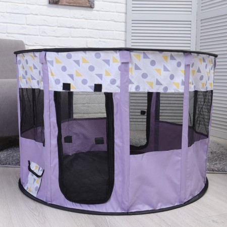 An animal aviary, a tent with a pattern, round, 90 x 55 cm, purple-2
