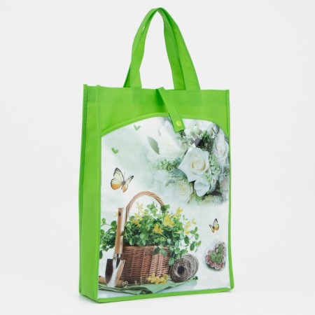 Button bag, outer pocket, green color