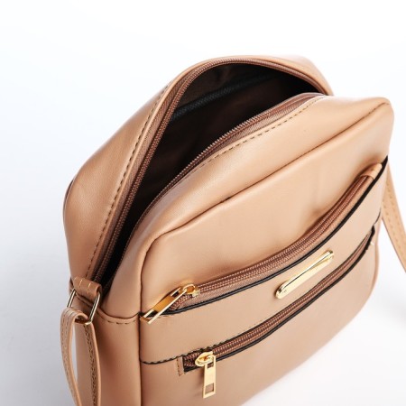 Cross-Bodi Bag on a zipper, beige color-4