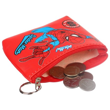 Ducky wallet, leatherette, on a zipper, 11.5 x 2.5 x 8 cm, spider-man-2