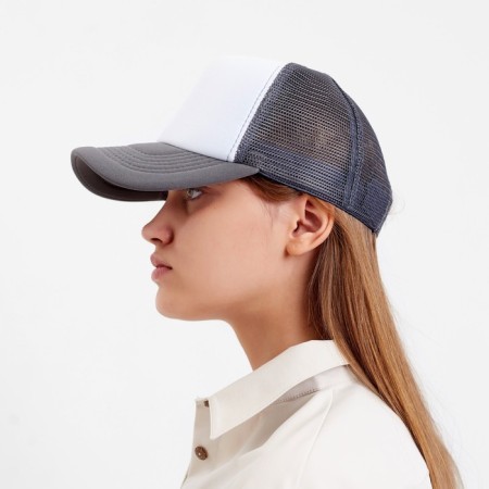 Women's baseball cap with minaku grid, gray color, size 56-58-7