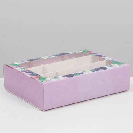 Box for 9 sweets, confectionery packaging "Berry Paradise", 15.2 x 20 x 5 cm-1
