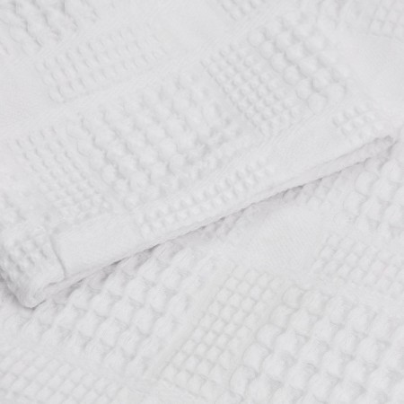 Wafel dressing gown men SL Home: Chess "Blanc de Blanc", size M, 100% cotton, 340 g/m2-10