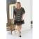 Women's dress, size 56, black color, gold