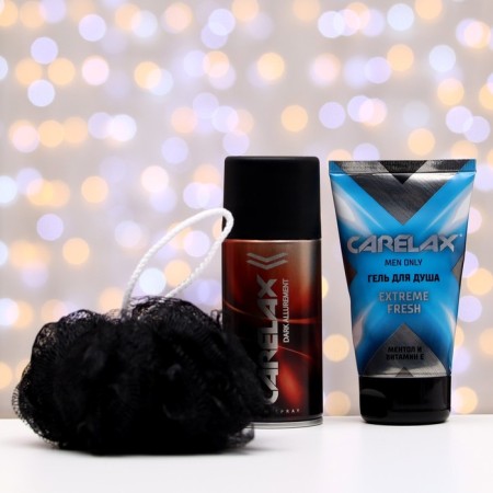 Carelax: shower gel, 150 ml+men's deodorant, 150 ml+washcloth-3