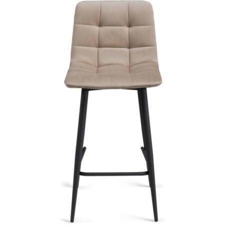 Hilly stool for metal/velor, black/beige 43x42x93 cm-1