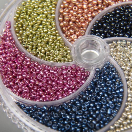 A set of beads for needlework "Zlatka No. 7" 6 colors, 11/0, metallic-2