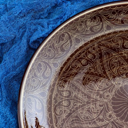 Largan Rishtan ceramics "Patterns", 36 cm brown-3