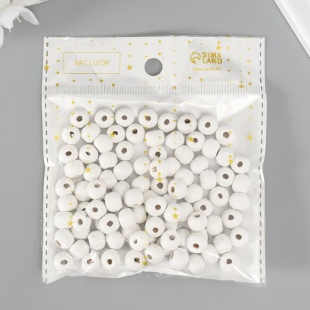 Beads for creativity tree "White" D-0.8 cm, set of 20 g-4