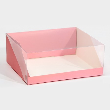 Confectionery box with PVC lid, packaging, "pink", 25 x 22.5 x 10 cm-1