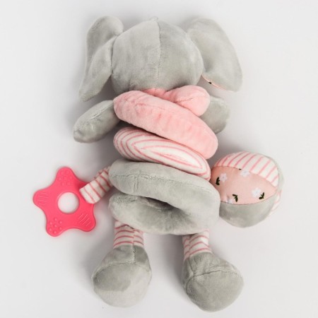 Stretching - spiral with toys arc on a stroller / crib for babies 0+ "Elephant Pink", crumb me-6