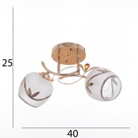 Jeannet chandelier 2x40W E27 Gold Model: 2800064-3