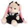 Soft toy "Bunny Lin", in a fashionable black dress with a white collar ", 25 cm