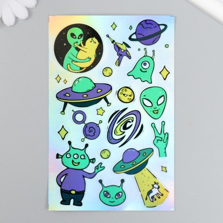 Holographic stickers (stickers) "Cosmos" 10x15 cm, 5-206
