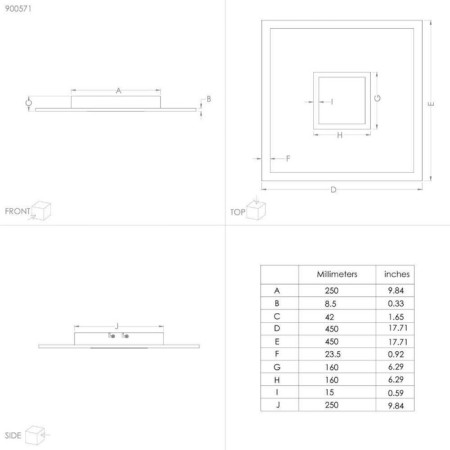 Ceiling Lumina Dimmated Bordonara, 21.5W LED with PDU-2