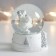 Souvenir Polystone Water Ball "Santa Claus with a gift" White with silver 7x6.7x8.8 cm