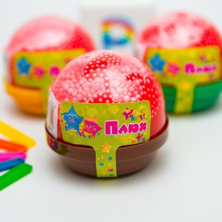 Slime "Plus", with balls, red, capsule 40 g