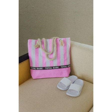 Bag Women's beach on lightning, pink color-12