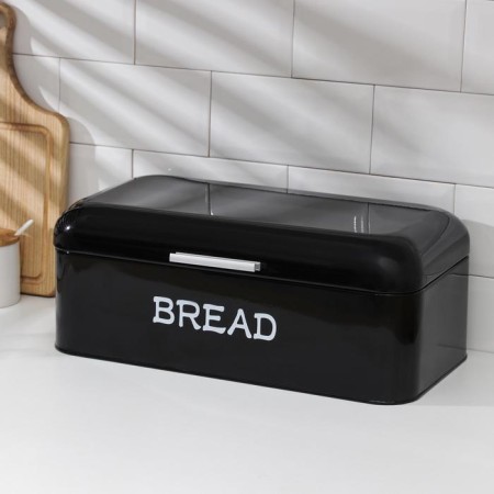 Metallic breadbuminer, 42 × 24 × 17 cm, black color