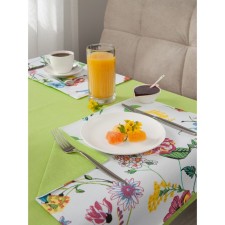 Kitchen kit Flowers: tablecloth 110x140 cm, stands 35x45 cm - 4 pcs