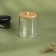 Organizer for storing cotton pads "Bamboo", with a lid, 7 × 7 × 10.1 cm, the color is transparent/brown