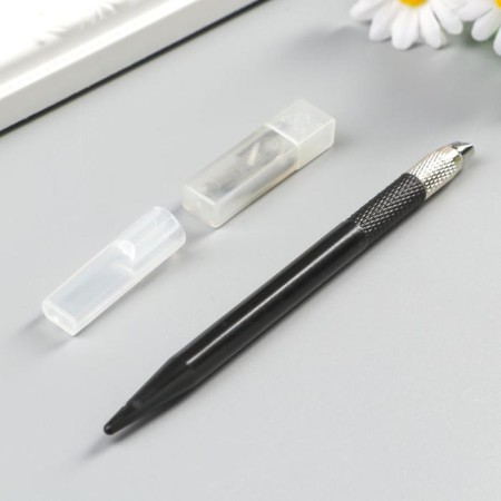 Tool d/creativity Knife (carving) with a cap+ 12 blades (4 mm, 30 degrees) 19.5x5.5 cm-1