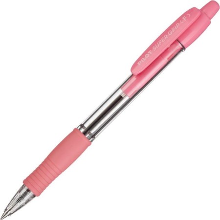 Automatic ballpoint handle Pilot Super Grip, rubber emphasis, 0.7 mm, oil base, blue rod, pink case-2