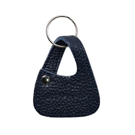 Key keychain, genuine leather, 60x50x3 cm, blue T.-1
