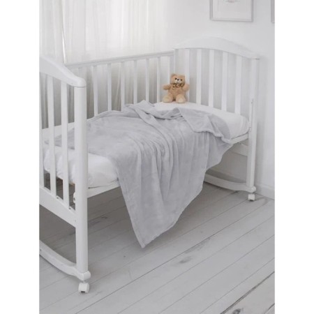 Blanket - "peas" bedspread, size 100x118 cm, gray color-1