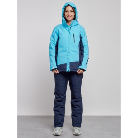 Ski suit female winter, size 58, blue color-4