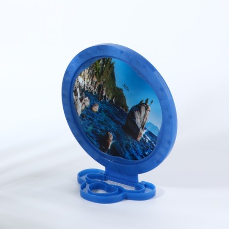 Mirror desktop, mirror surface d = 12 cm, packing 10 pcs, blue color-2