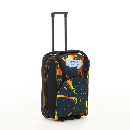 Small Small suitcase 20 "with a bag, a lightning department, with an extension, the color is black-2