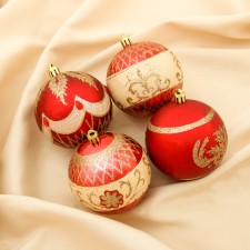 Set of balls plastic D-8 cm, 4 pcs 