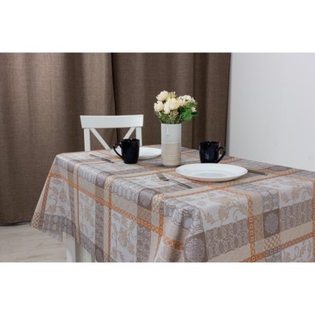 The oilcloth Lucia "Jilio", 140 cm, roll 20 pog. m, brown color