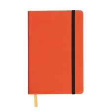 Delicidal Air A5, 160 sheets MEGAPOLIS VELVET, hard cover, artificial leather, lies, on an elastic band, tinted block 70 g/m2, orange
