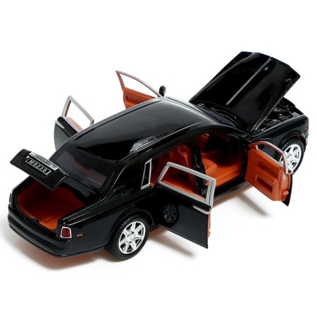 Metal machine "Limousine", 1:24, doors, hood, trunk, black color open-4