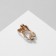Brooch "Tooth" with rhinestones, white color in gold